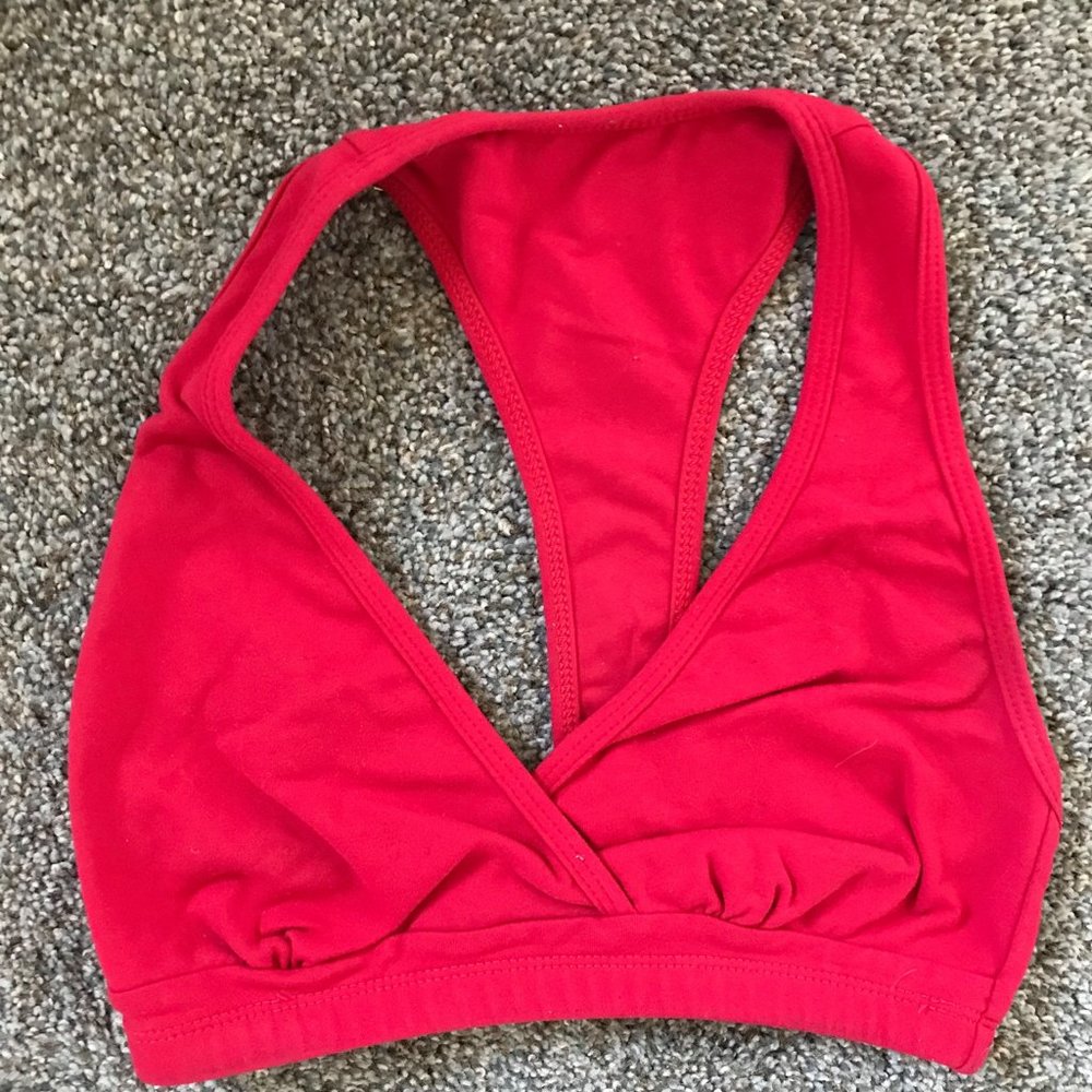 red sports bra